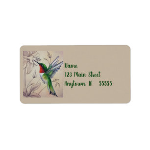 Hummingbird No. 6 Waterverf Art Label