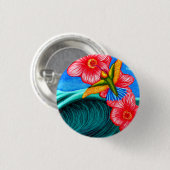 Hummingbird Ocean Ronde Button 3,2 Cm (Voorkant /achterkant)