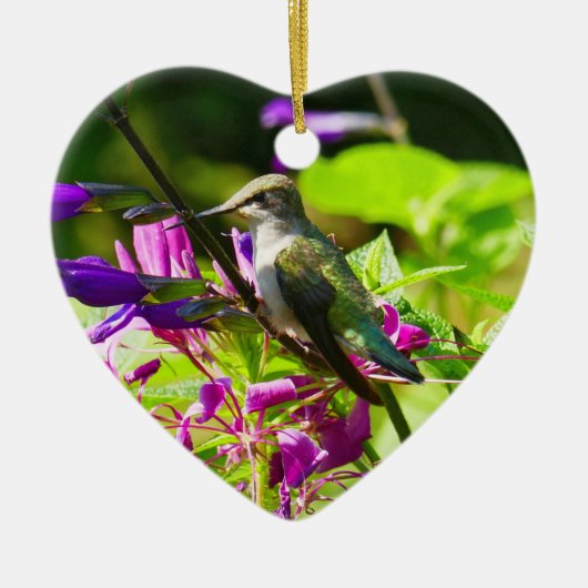 Hummingbird on Hummingbird Mint Keramisch Ornament (Voorkant)