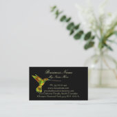 HUMMINGBIRD op zwarte Visitekaartjes (Staand voorkant)
