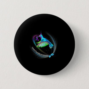 Hummingbird Paars Blue Ribbon Suicide Prevention Ronde Button 5,7 Cm