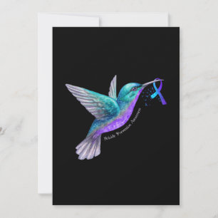 Hummingbird Paars Blue Ribbon Suicide Prevention Save The Date