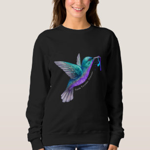 Hummingbird Paars Blue Ribbon Suicide Prevention Trui