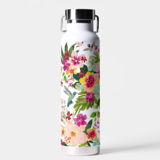 HUMMINGBIRD PARADISE Tropical Floral Waterfles