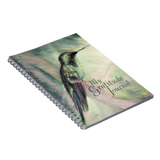 Hummingbird Pastel Fine Art Gratitude Journal Notitieboek (Rechterzijde)