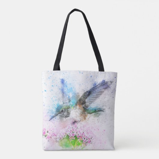 Hummingbird Pastel Kleur Canvas tas (Achterkant)