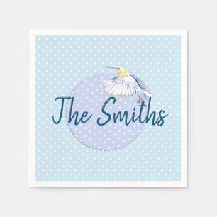 Hummingbird Patch over Polka Dots Servet