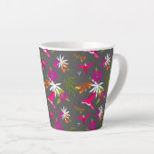 Hummingbird Pattern Pink Paars Grey Tropical Latte Mok (Rechterhoek)