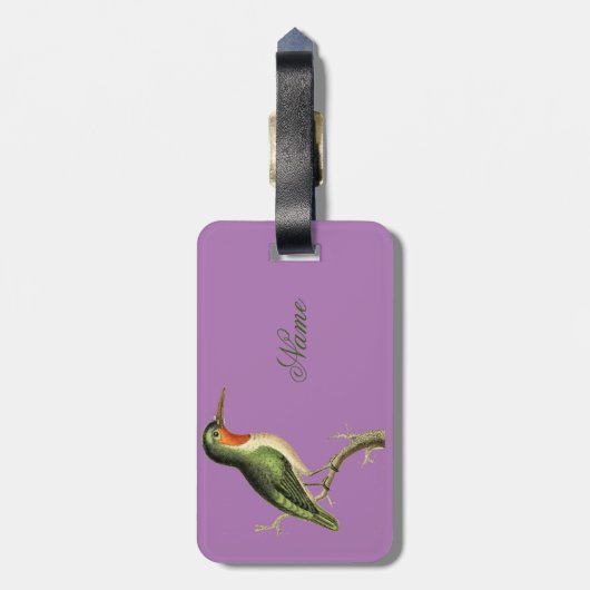 Hummingbird Perched Thunder_Cove Bagagelabel (Achterkant verticaal)