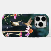 Hummingbird & Pink Coneflower iPhone 16 Pro Case (Achterkant (horizontaal))