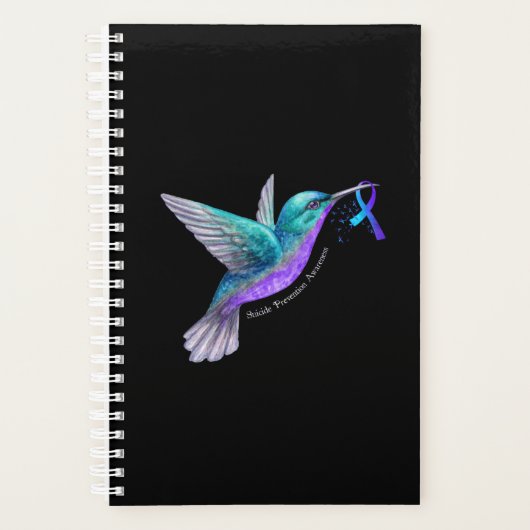 Hummingbird Purple Blue Ribbon Suicide Prevention Planner (Voorkant)