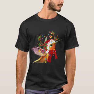 Hummingbird Reindester Pet Santa Kerstlights Xm T-shirt