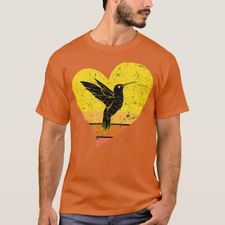 Hummingbird Retro Heart Humminbird Bird T-shirt