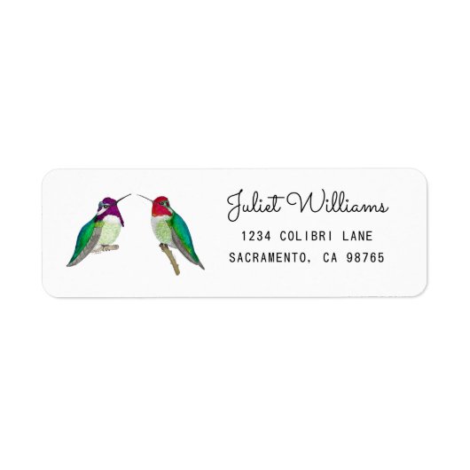 Hummingbird Return Address Label (Voorkant)