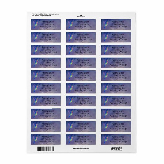 Hummingbird Return Label (Full Sheet)