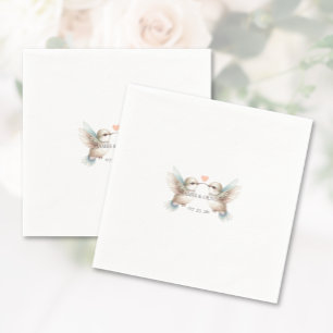 Hummingbird Romance Minimalistische Huwelijkscusto Servet