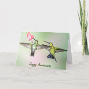 Hummingbird Romantic Couple Happy Jubileum Kaart