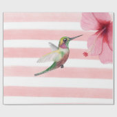 Hummingbird. Roze en wit. Cadeaupapier (Vlak)
