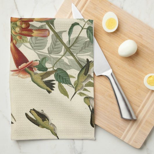 Hummingbird Ruby Throated Audubon Theedoek (Quarter Fold)