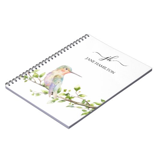 Hummingbird Script Monogram Notitieboek (Linkerzijde)