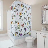 Hummingbird Shower (blauw) Douchegordijn (In situ)