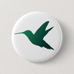 Hummingbird Silhouette Badge Ronde Button 5,7 Cm