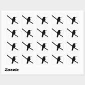 Hummingbird Silhouette Vierkante Sticker (Vel)