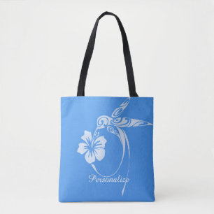 Hummingbird Simple & Elegant Blue & White Draagtas
