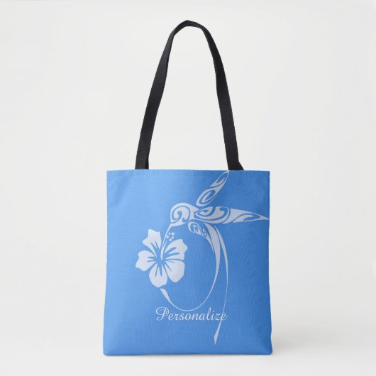 Hummingbird Simple & Elegant Blue & White Draagtas (Voorkant)