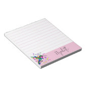 Hummingbird splatter gepersonaliseerd notitieblok (Schuin)