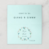 Hummingbird Summer Weddenschap Place Card (Buitenkant ongevouwen)