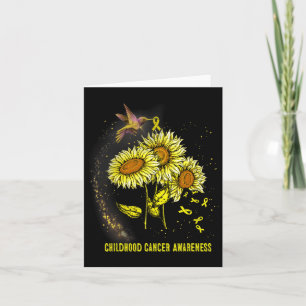 Hummingbird Sunflower Childhood Cancer Awareness Kaart