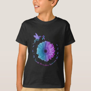 Hummingbird Sunflower Suicide Prevention Awareness T-shirt