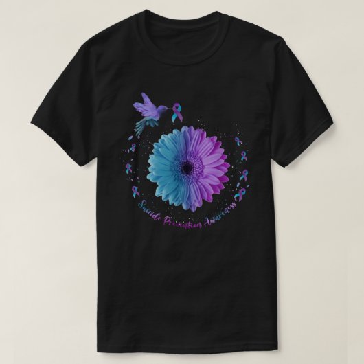 Hummingbird Sunflower Suicide Prevention Awareness T-shirt (Design voorkant)