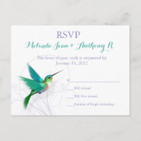 Hummingbird Swirl RSVP-Briefkaart