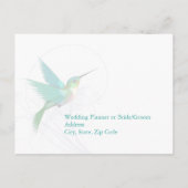 Hummingbird Swirl RSVP-Briefkaart Uitnodiging Briefkaart (Achterkant)