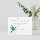 Hummingbird Swirl RSVP-Briefkaart Uitnodiging Briefkaart (Staand voorkant)