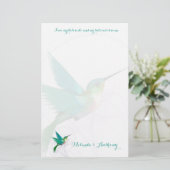 Hummingbird Swirl Stationery Briefpapier (Staand voorkant)