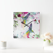 Hummingbird Time Vierkante Klok (Huis)
