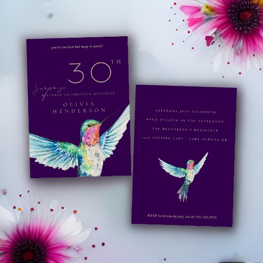 Hummingbird TOUTE Surprise Invitation Anniversaire