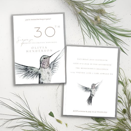 Hummingbird TOUTE Surprise Invitation Anniversaire