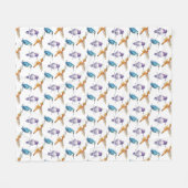 Hummingbird Trio Illlustrated Sherpa Blanket Fleece Deken (Voorkant (Horizontaal))