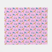 Hummingbird Trio roze achtergrond Fleece Deken (Voorkant (Horizontaal))