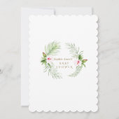 Hummingbird Tropical Flowers Baby Shower Kaart (Achterkant)