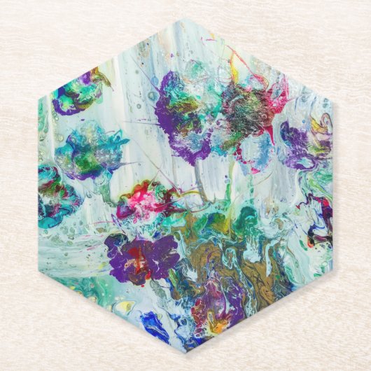 Hummingbird tuin abstract schilderij kartonnen onderzetters (Voorkant)