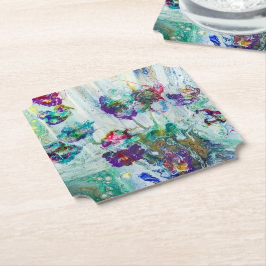 Hummingbird tuin abstract schilderij kartonnen onderzetters (Gekanteld)