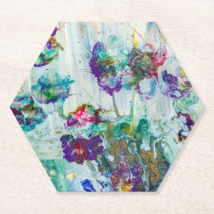 Hummingbird tuin abstract schilderij kartonnen onderzetters