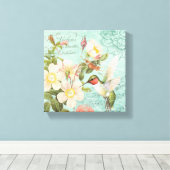 Hummingbird uitgerekt doek Canvas Afdruk (Insitu (Houten vloer))