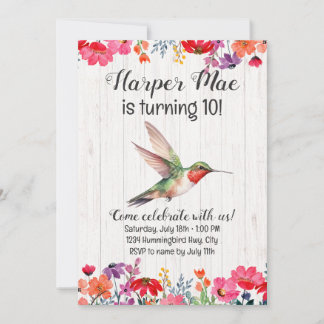 Hummingbird Uitnodiging voor verjaardag