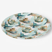 Hummingbird Verjaardag Tea Party Papieren Bordje (Gekanteld)